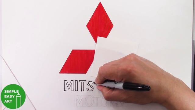 How To Draw The Mitsubishi Logo (Famous Car Logos)