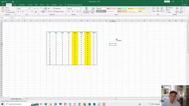 pls sem smartpls kendala singular matrix problem, korelasi 1