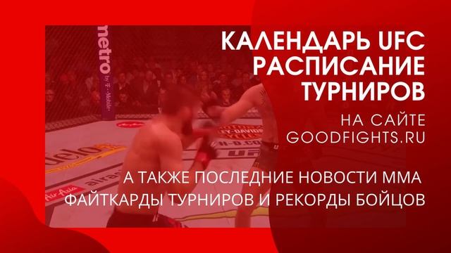 Расписание турниров UFC календарь ближайших боев на GoodFights смотреть онлайн