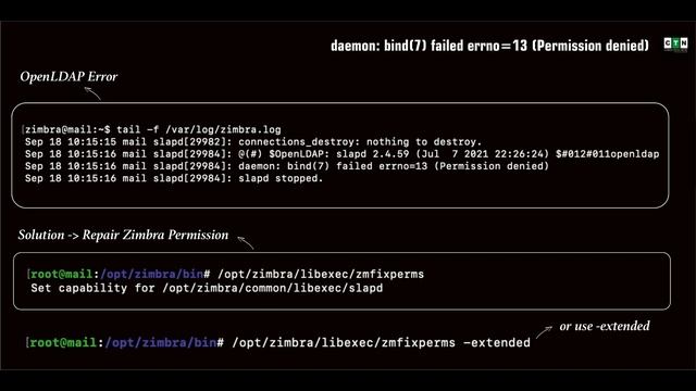 Zimbra OpenLDAP Errors - Errno=13 Permission denied смотреть онлайн