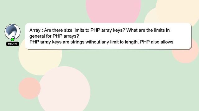 Array : Are there size limits to PHP array keys? What are the limits in general for PHP arrays? смотреть онлайн