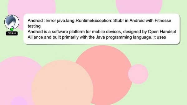 Android : Error java.lang.RuntimeException: Stub! in Android with Fitnesse testing