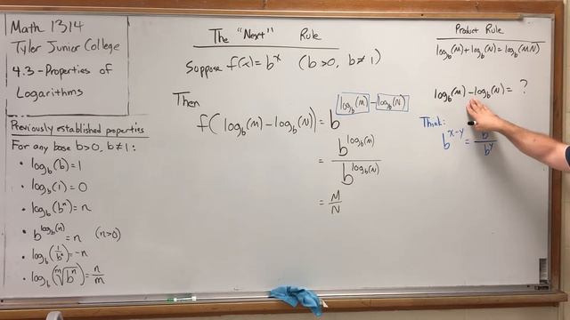 4.3.3 Properties of Logarithms - The "Next" Rule смотреть онлайн