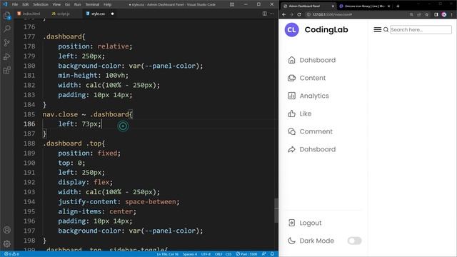 Responsive Admin Dashboard Panel in HTML CSS & JavaScript | Dark/Light Mode смотреть онлайн