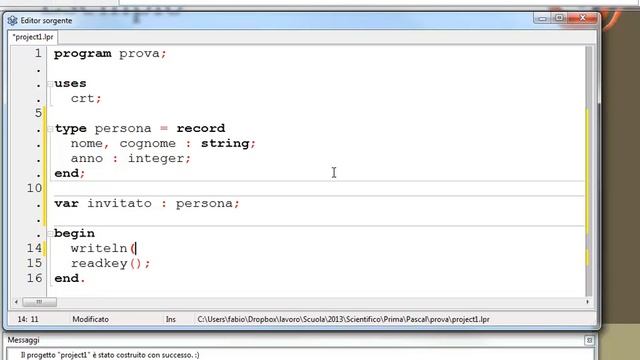 Record in Pascal - Programmazione con Lazarus смотреть онлайн