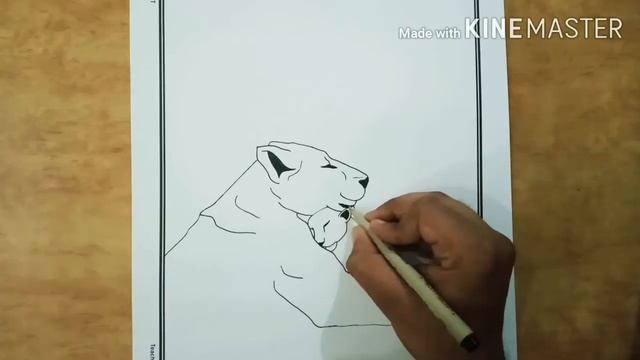 how to draw a lioness with her cub || easy drawing tutorial смотреть онлайн