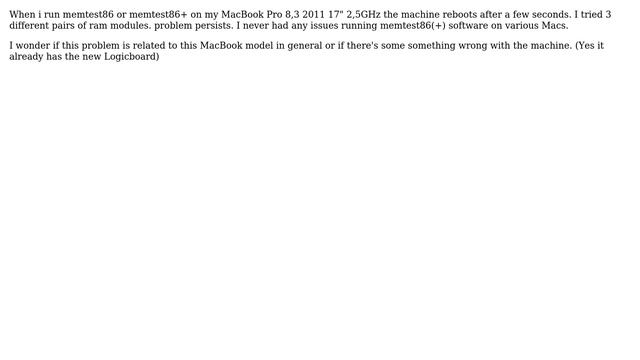 Apple: Memtest86(+) Not Working On MacBook Pro 8,3 17
