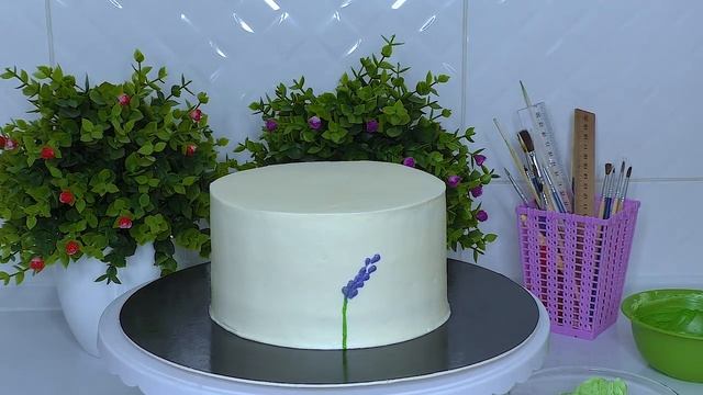Украшение торта КРЕМОВЫЙ ТОРТ Лаванда КРЕМ ДЛЯ ВЫРАВНИВАНИЯ ТОРТА Цветы из крема смотреть онлайн