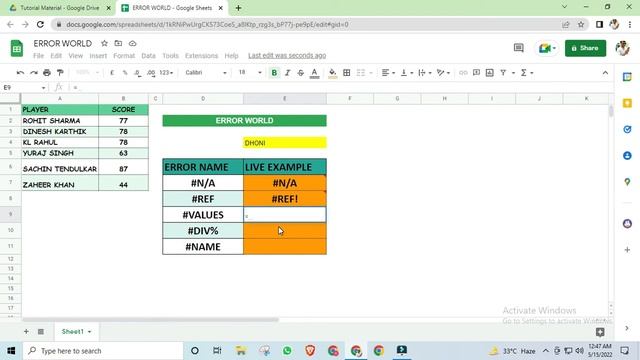Excel ERROR | Google Sheet ERROR | #N/A | #REF | #VALUES | #DIV% | #NAME | Resolve error in excel смотреть онлайн