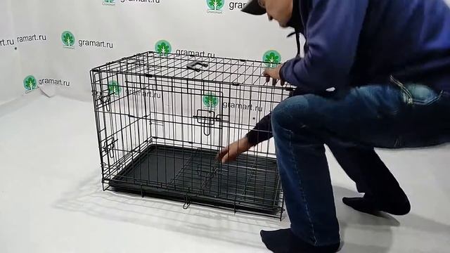 Клетка №3 76х49х53 2 двери пластик поддон смотреть онлайн