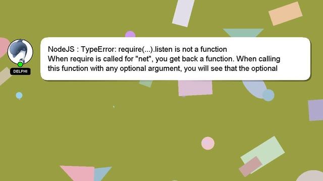 NodeJS : TypeError: require(...).listen is not a function смотреть онлайн
