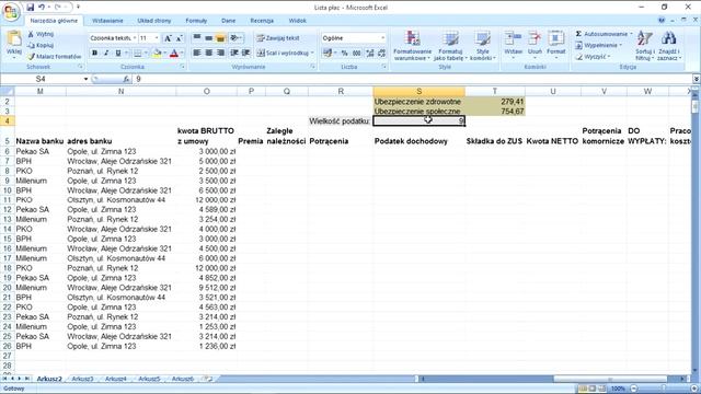 033 MS Excel cz 7 Lista płac budowanie głównej bazy danych смотреть онлайн