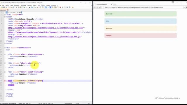 11. Bootstrap Alerts смотреть онлайн