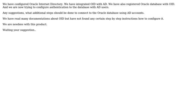 Connect Oracle database using AD account via OID смотреть онлайн