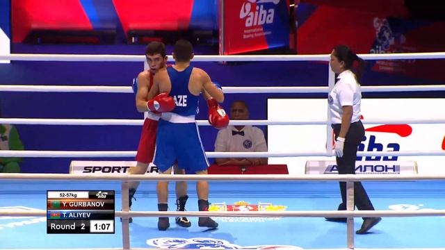 Round of 32 (57kg) GURBANOV YAZMYRAT (TKM) vs ALIYEV Tayfur (AZE) /AIBA World 2019 смотреть онлайн
