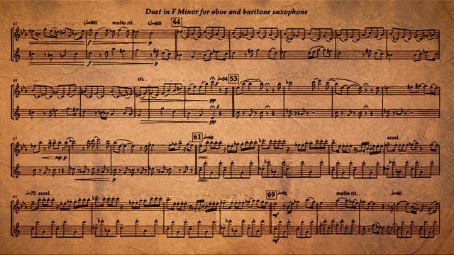 Oboe and Baritone Saxophone Duet in F Minor (Score Video) смотреть онлайн