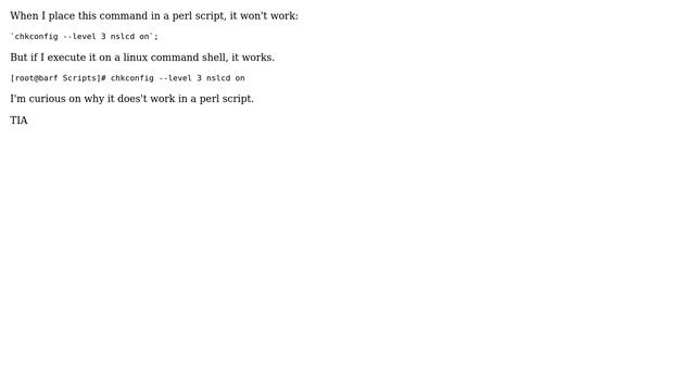 DevOps & SysAdmins: command in perl script not working смотреть онлайн