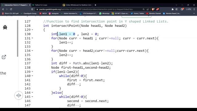 Intersection point in Y shaped linked list | CPP | Java | Python | DSA | Hindi смотреть онлайн