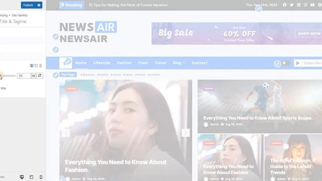 NewsAir Magazine & Blog WordPress Theme Site Title & Tagline смотреть онлайн