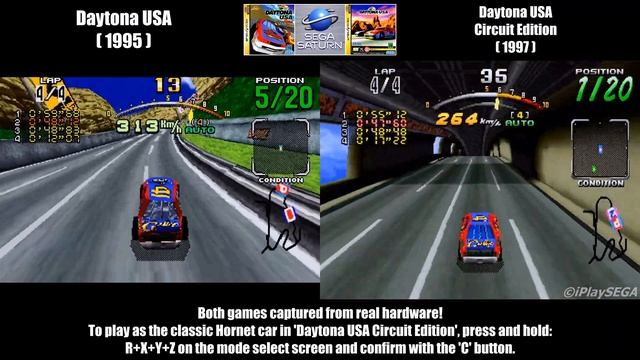 Daytona USA VS Daytona USA Circuit Edition (COMPARISON) SEGA Saturn / IPlaySEGA