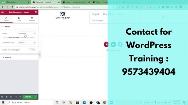 How to Create Header Menu Using Elementor || WordPress Tutorials in Telugu смотреть онлайн
