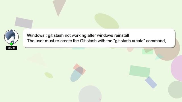 Windows : git stash not working after windows reinstall смотреть онлайн