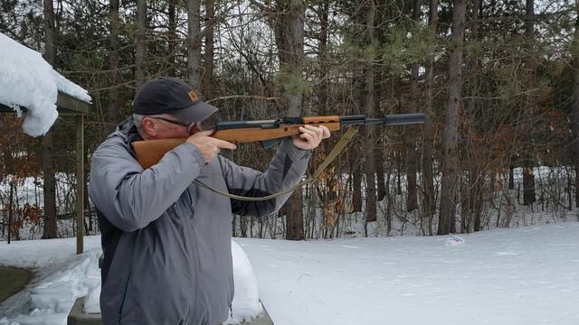 Suppressed 16in SKS Paratrooper with Brown Bear subsonic 7.62x39 ammo смотреть онлайн