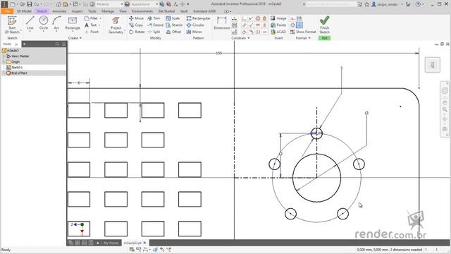 16 - Création de copies de motifs circulaires et mise en miroir | Inventor 2018 Pièces смотреть онлайн