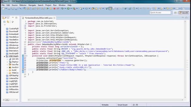 JAVA Web App w/ Embedded Derby Database - Tutorial 01 смотреть онлайн