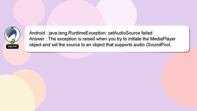 Android : java.lang.RuntimeException: setAudioSource failed смотреть онлайн