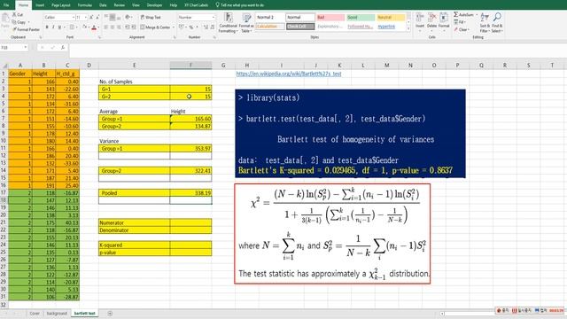 035 Bartlett's test in Excel and R смотреть онлайн