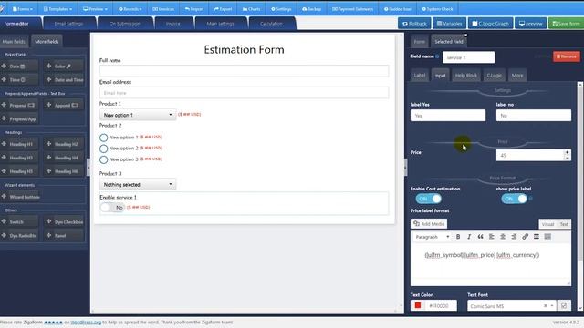 How to create an estimation form | Zigaform WP Calculator & Cost Estimation Form Builder v3.6 смотреть онлайн