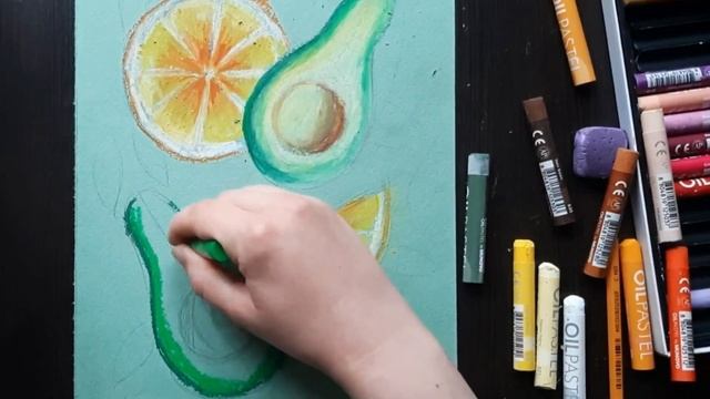 Фрукты. Масляная пастель смотреть онлайн