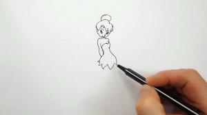Как Нарисовать Фею Динь-Динь поэтапно | Рисуем фею Тинкер-Белл для детей