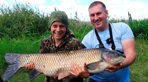 МОЩНЫЕ ПОКЛЕВКИ БЕЛОГО АМУРА! ВЫКОСИЛ СЕБЕ МЕСТО В КАМЫШЕ! РЫБАЛКА С НОЧЕВКОЙ!