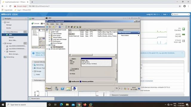 Esxi Sanal Makine Üzerinde Disk Genişletme - Esxi Disk Extend смотреть онлайн