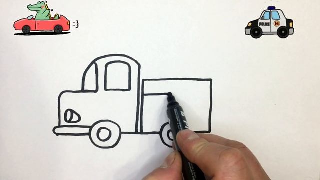 Как нарисовать игрушку машинку Грузовик для детей.How to Draw a Toy Car Truck for Kids смотреть онлайн