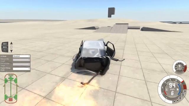 BeamNG.drive - Truck18 Wheeler with trailer fun and Mercedes Benz 500E