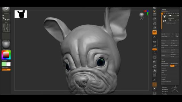 3d моделирование головы больдога | 3d model bulldog head смотреть онлайн