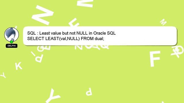 SQL : Least value but not NULL in Oracle SQL смотреть онлайн
