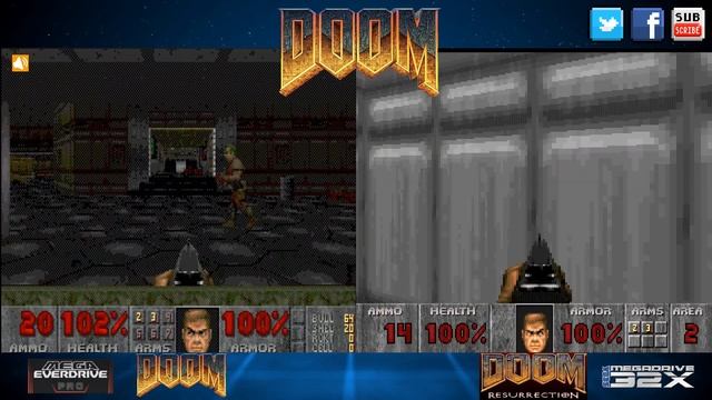 Doom Mega Drive(Mega Everdrive Pro) VS Doom Resurrection 32X смотреть онлайн