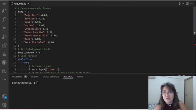 PROBLEM SET 3: FELIPE'S TAQUERIA | SOLUTION (CS50 PYTHON) смотреть онлайн