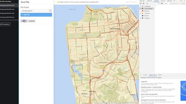 geoWidgets GeoJSON To Features Example смотреть онлайн
