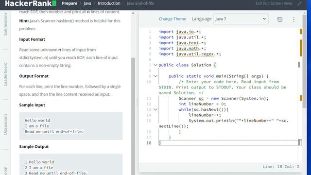 Java End-Of-File | Hackerrank Java Solutions #11 смотреть онлайн
