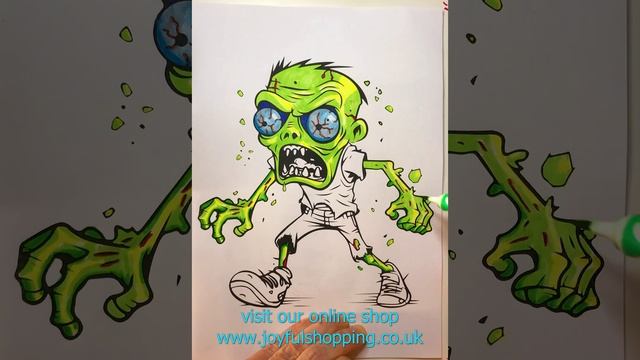 011 - T-Shirt design - Colouring a Zombie Picture for Halloween ?♂️ смотреть онлайн