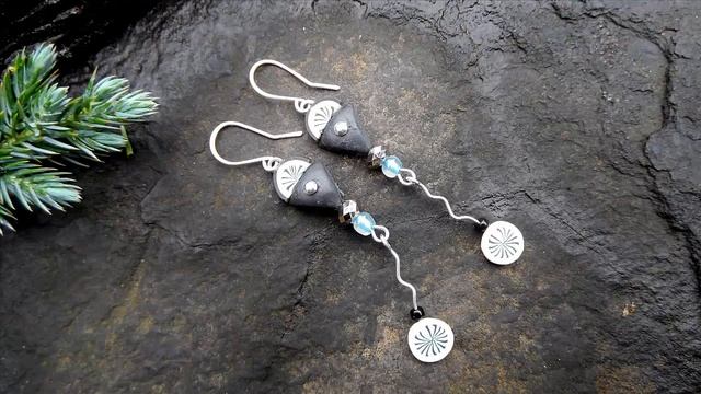 СЕРЬГИ ИЗ КЕЙНОВ холодный фарфор (кракелюр, под натуральный камень) Wire Wrap смотреть онлайн