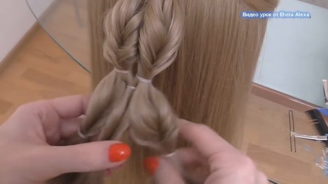 Красивая коса без плетения Причёска для девочки Подробный видео урок Hair tutorial смотреть онлайн