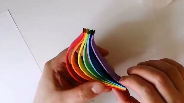 Простая поделка РАДУГА. Dry for kids. How to make a rainbow with a child смотреть онлайн