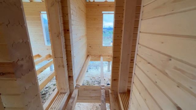 Одноэтажный дом 8х8 из профилированного бруса. смотреть онлайн