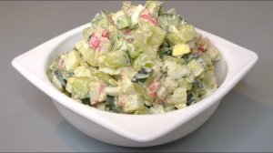 САЛАТ ИЗ КРАБОВЫХ ПАЛОЧЕК ДЛЯ НОВОГОДНЕГО СТОЛА  с неизбитой заправкой